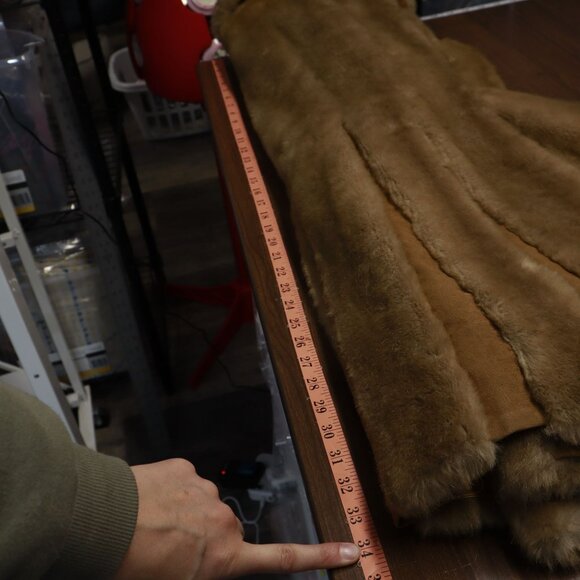 Tissavel Faux Fur Vest Coat Women XL Brown Old Money Holiday Retro Event Vintage - Picture 10 of 13